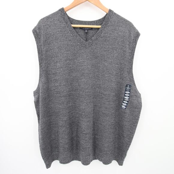 Hart Schaffner Marx Sweater Vest Gray Merino Wool Sleeveless Big & Tall 2XB - Picture 1 of 11